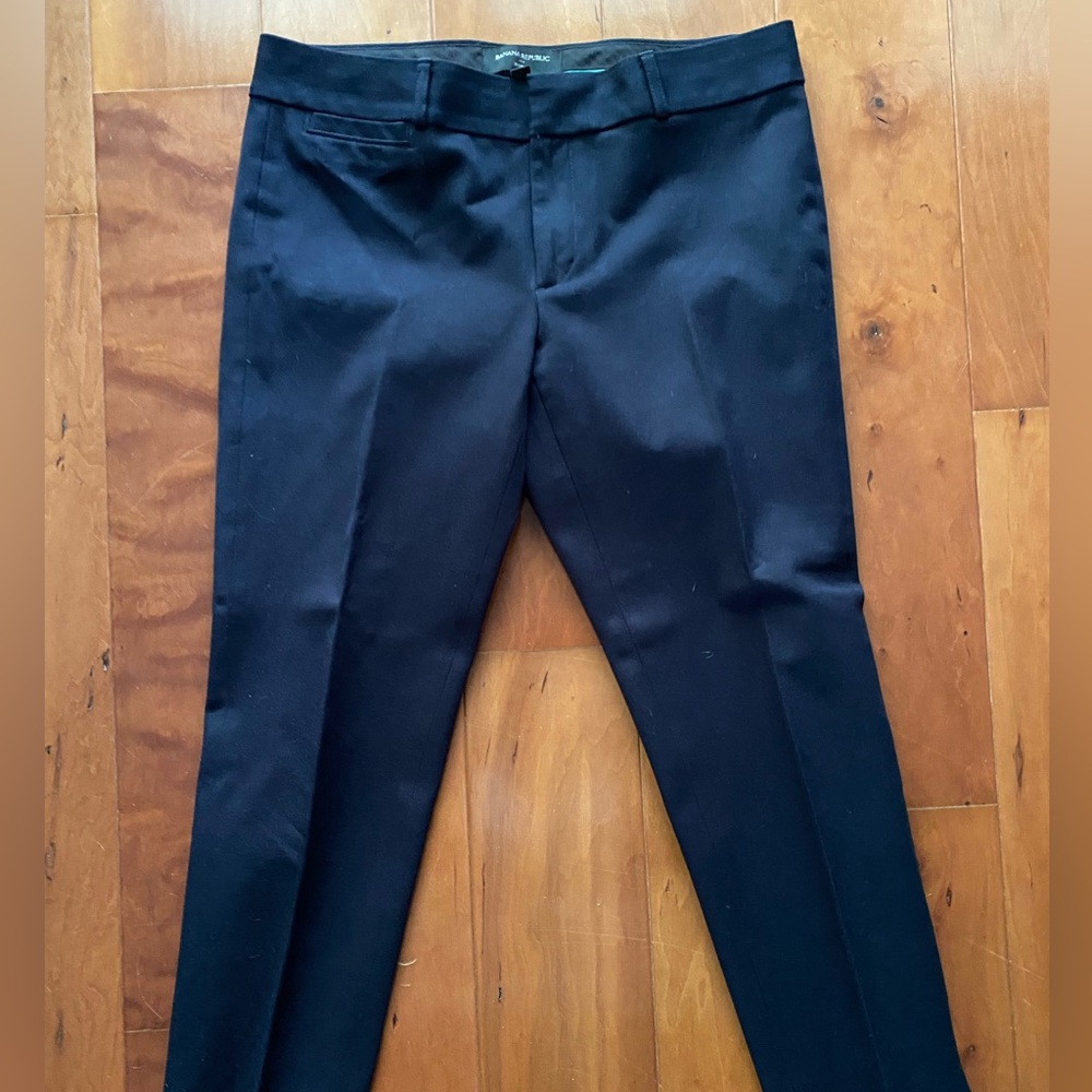Banana Republic Black Dress Pants Flat Front Tailored